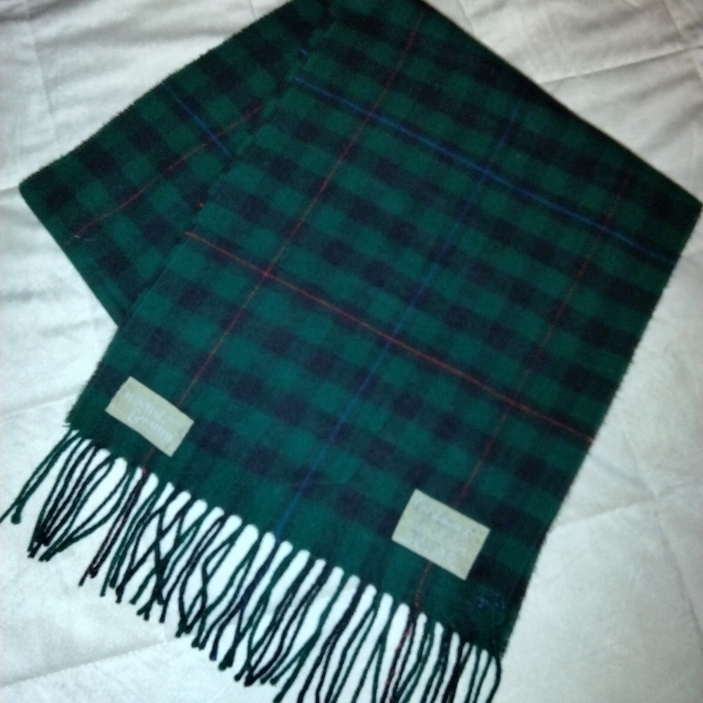 Hasting & Smith, green plaid scarf, cashmink
